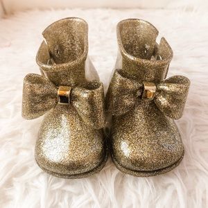 [Mini Melissa] Gold Glitter Boots Size 5